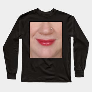 Glossy red-lipped smile Long Sleeve T-Shirt